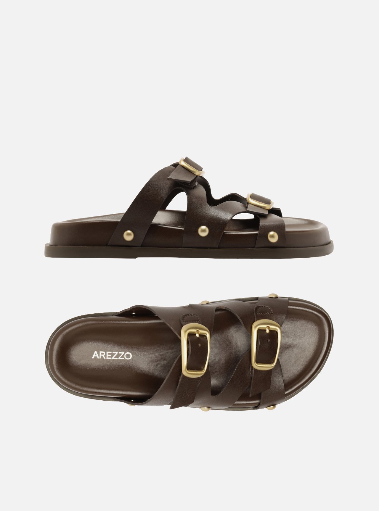 Sandália Papete Marrom Flatform Fivela — foto 5