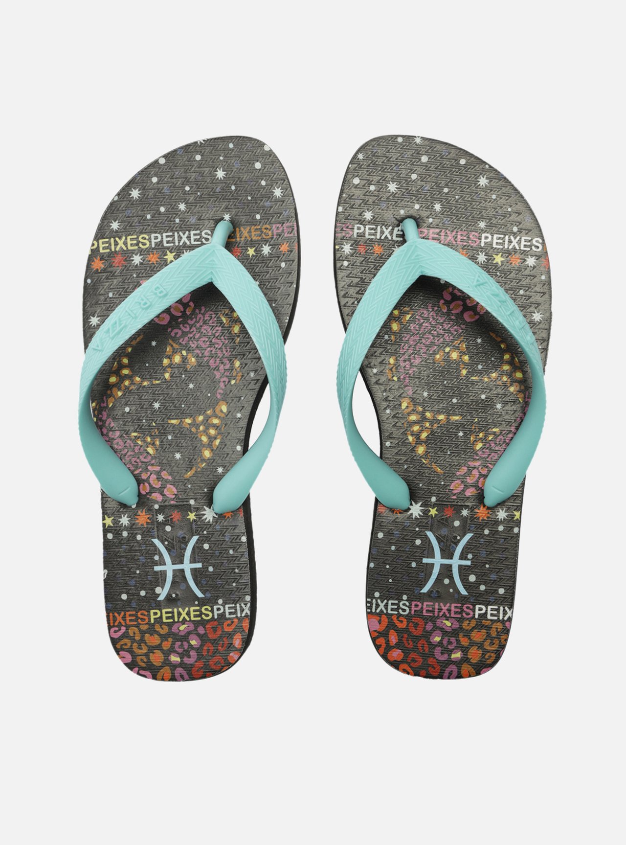 Chinelo de Dedo Azul Peixes Signos Brizza — foto 1