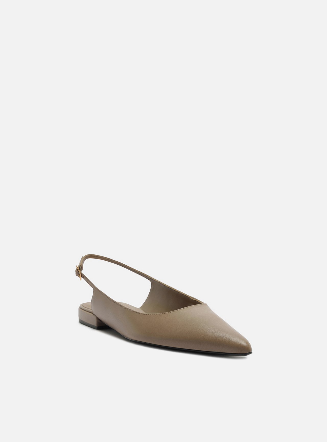Sapatilha Cinza Couro Slingback Bico Fino — foto 2