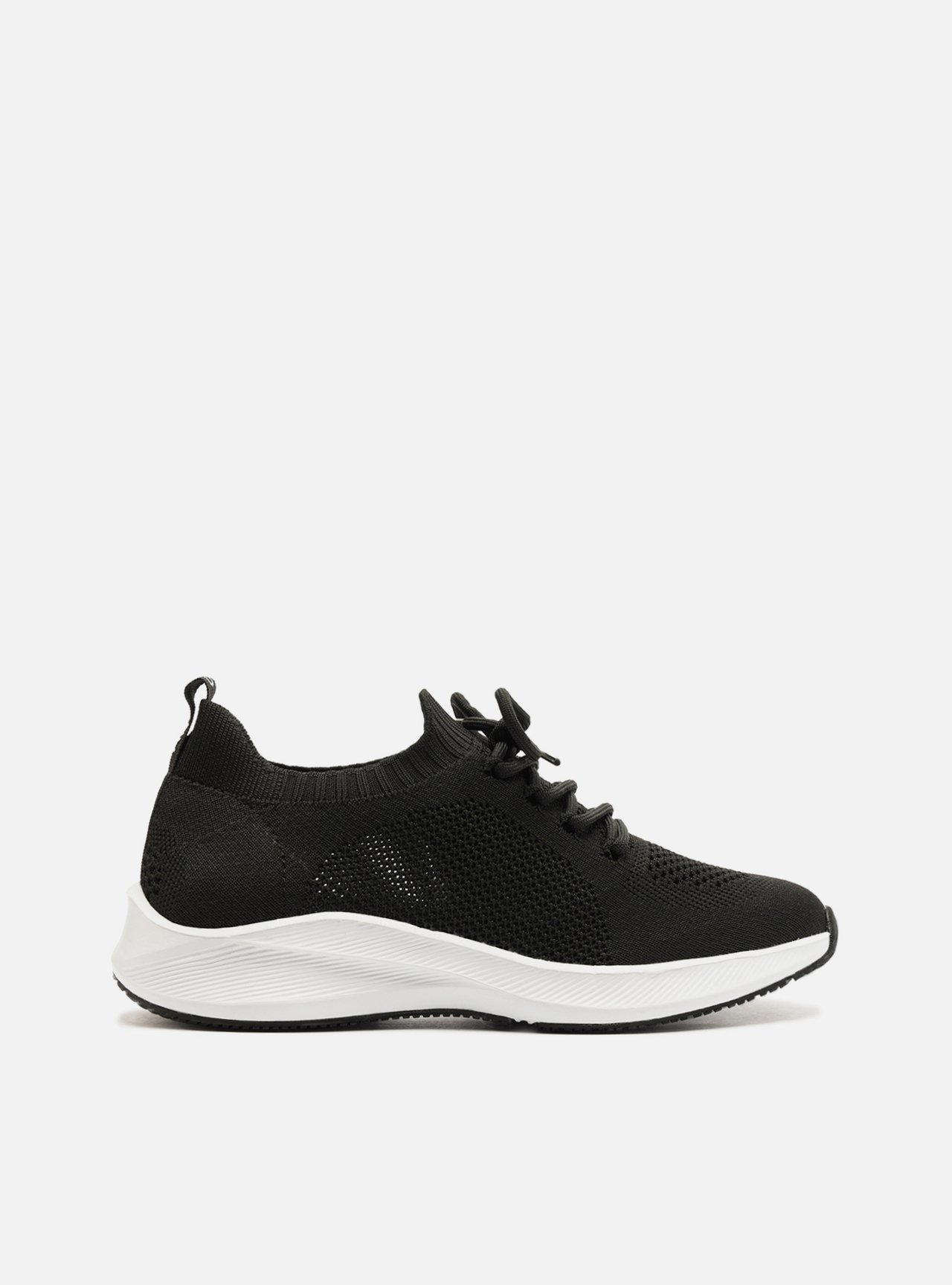 Tênis Preto Knit Esportivo Amarração — foto 1
