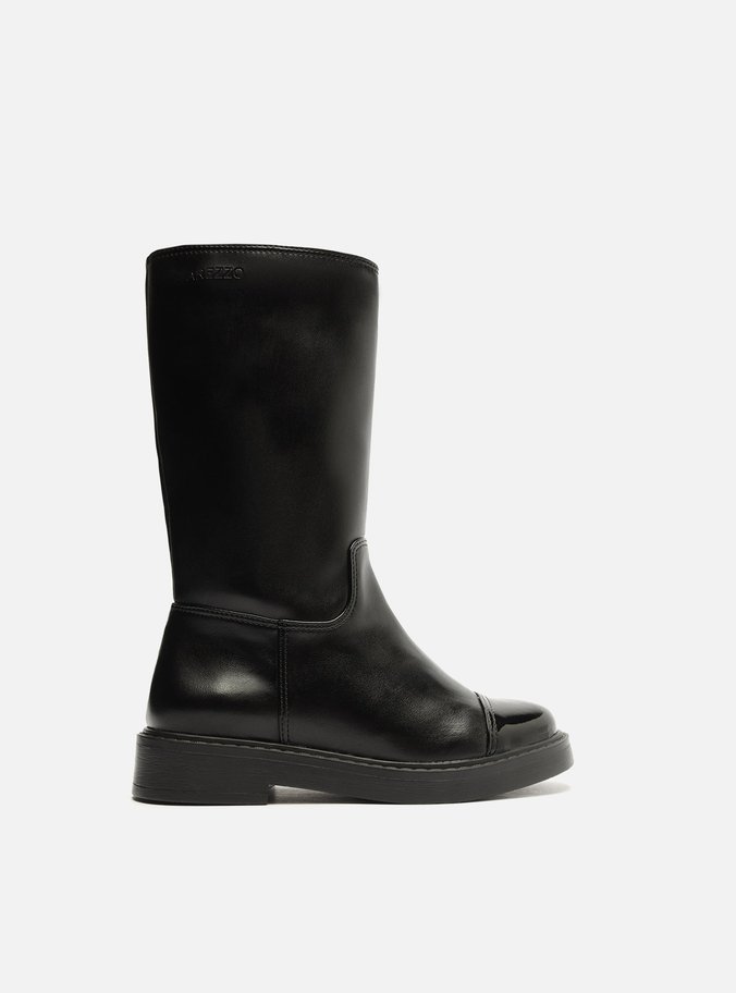 Bota Infantil Preta Cano Alto Biqueira Bambini