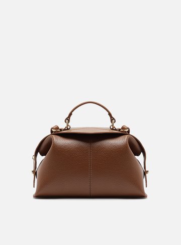 Bolsa Bowling Marrom Média Mix Texturas