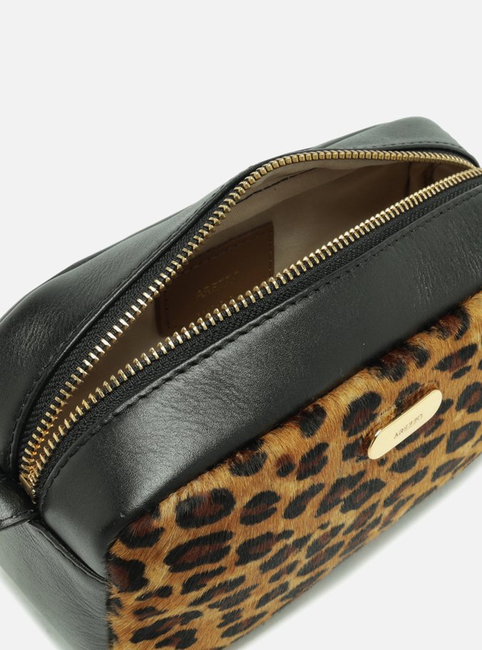 Bolsa Tiracolo Animal Print Pequena Tag Metal