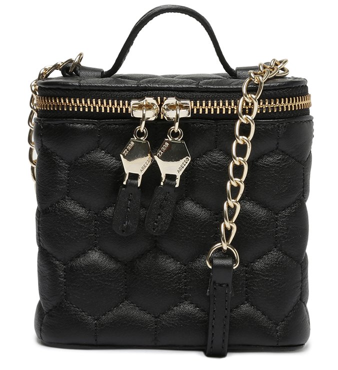 Mini Bolsa Tiracolo Preta Couro Bee.ZZ