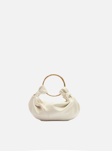 Bolsa Shopping Off-White Couro Grande Argola