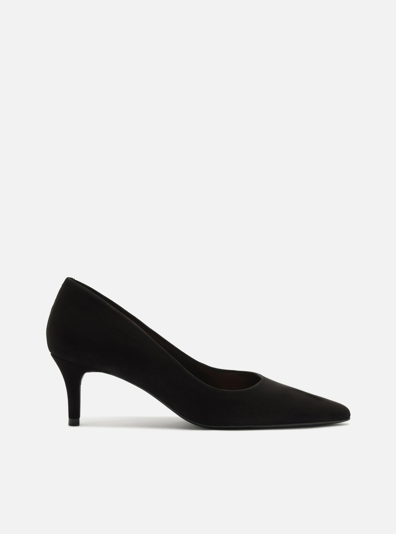 Scarpin Preto Acamurçado Salto Fino — foto 1