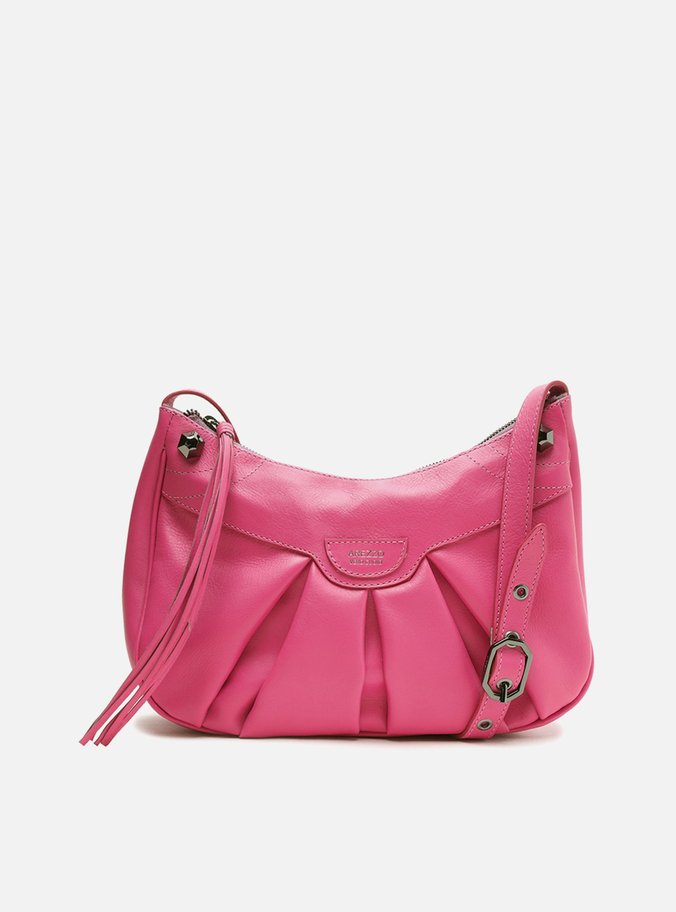 Bolsa Tiracolo Rosa Couro Piera Média