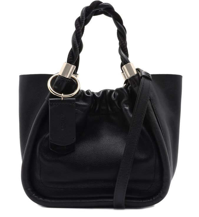 Bolsa Tote Preta Couro Olivia Média