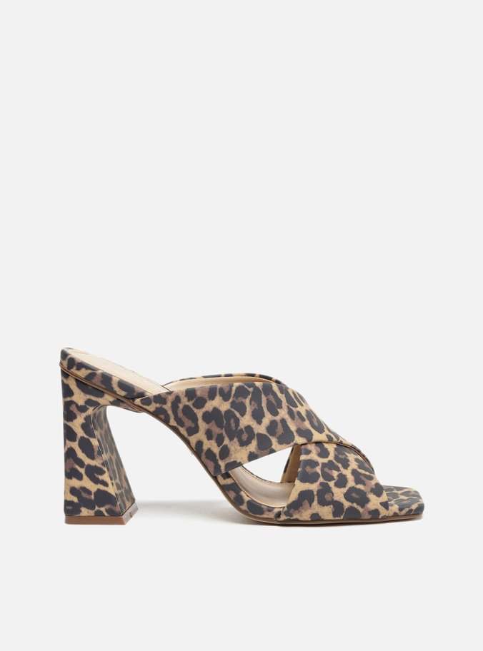 Sandália Animal Print Salto Bloco Aberta
