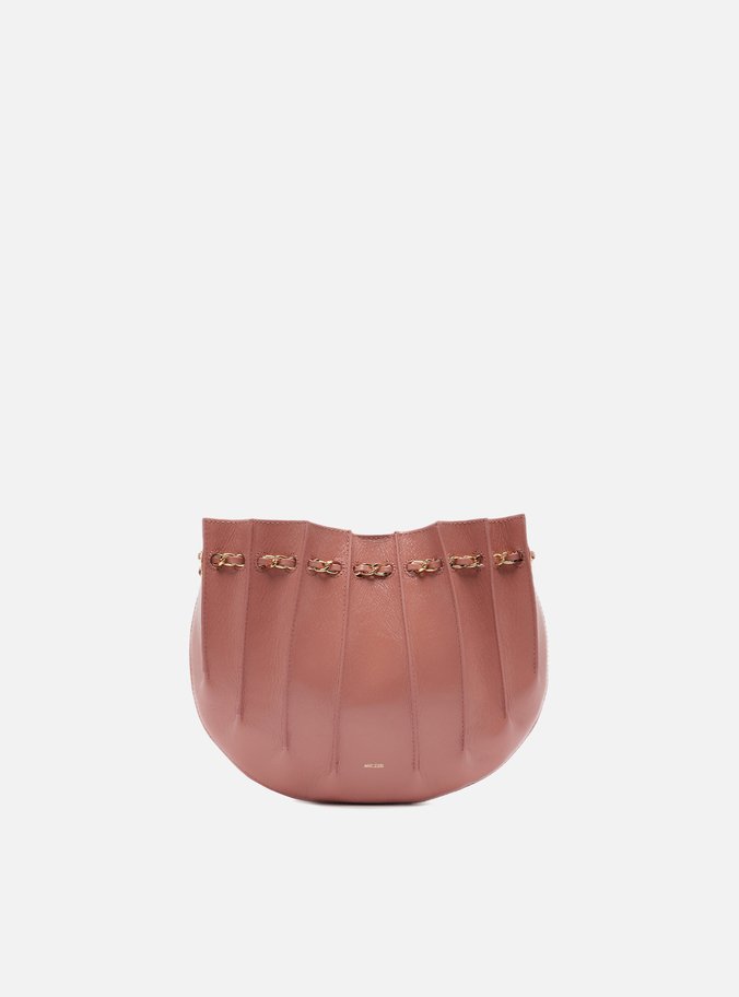 Bolsa Tiracolo Pequena Couro Rosa Blush Corrente