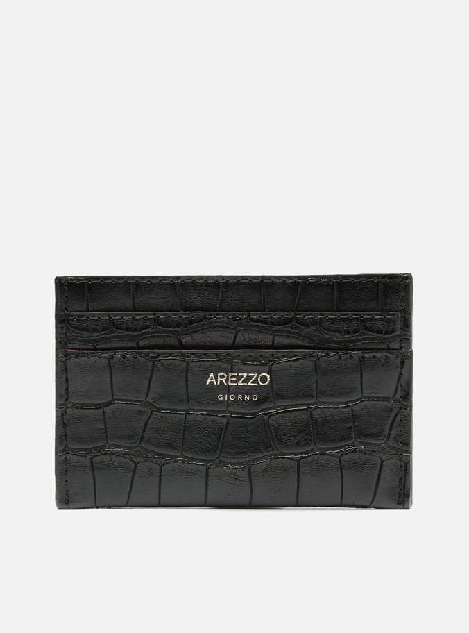 Porta-Cartões Preto Croco