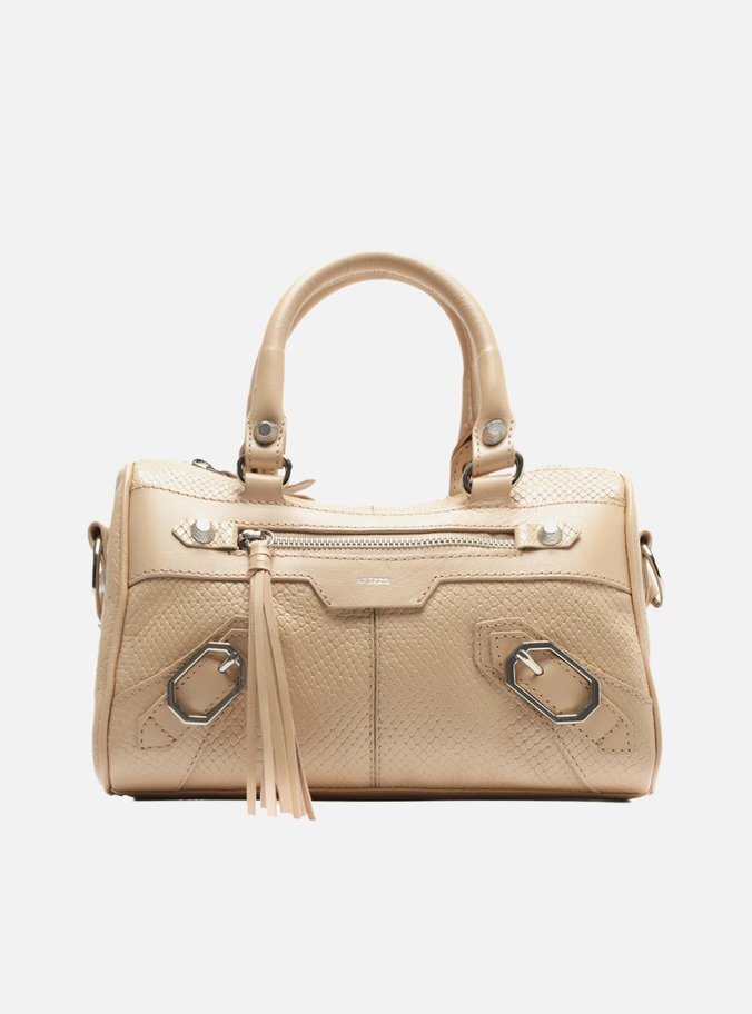 Bolsa Tote Nude Couro Snake Mafe Média