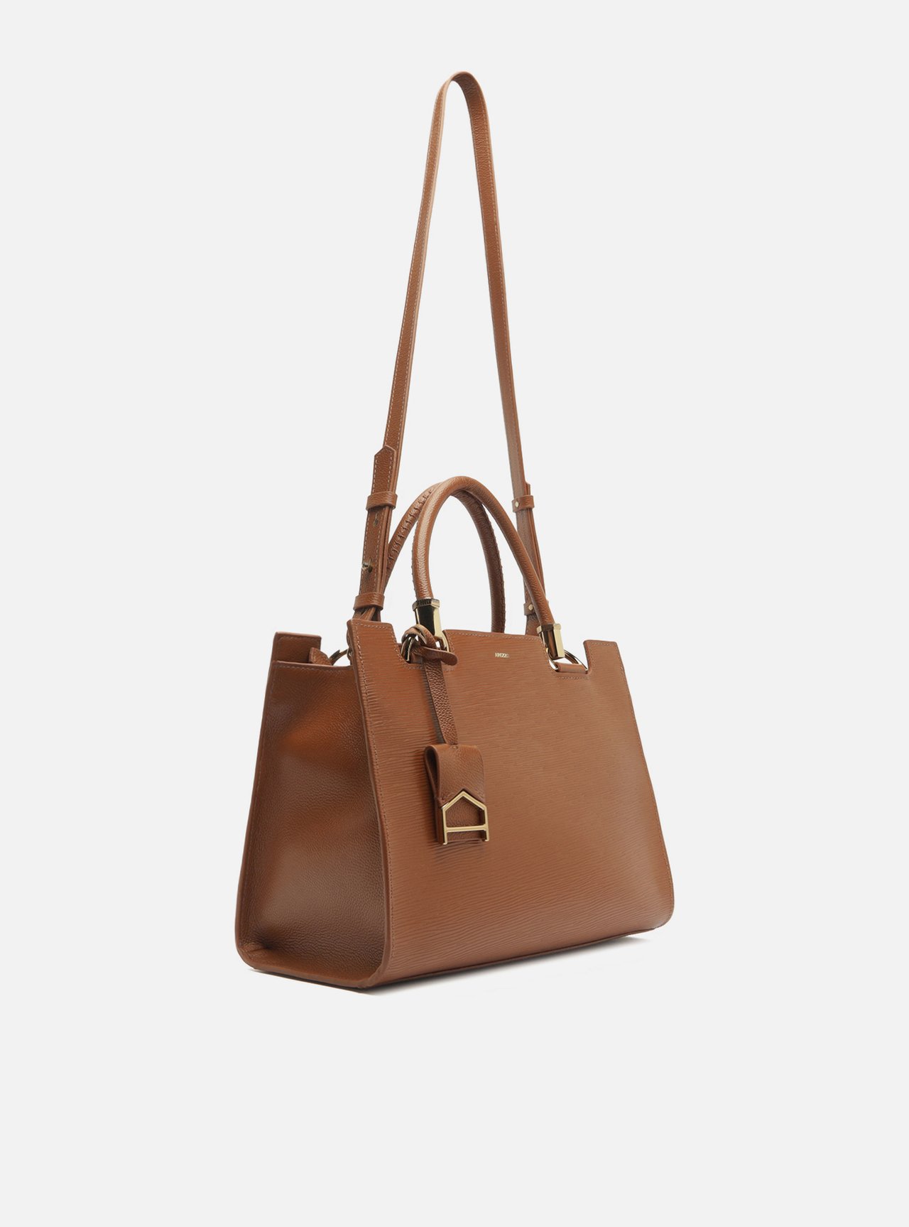 Bolsa Tote Caramelo Couro Abraccio Grande — foto 5
