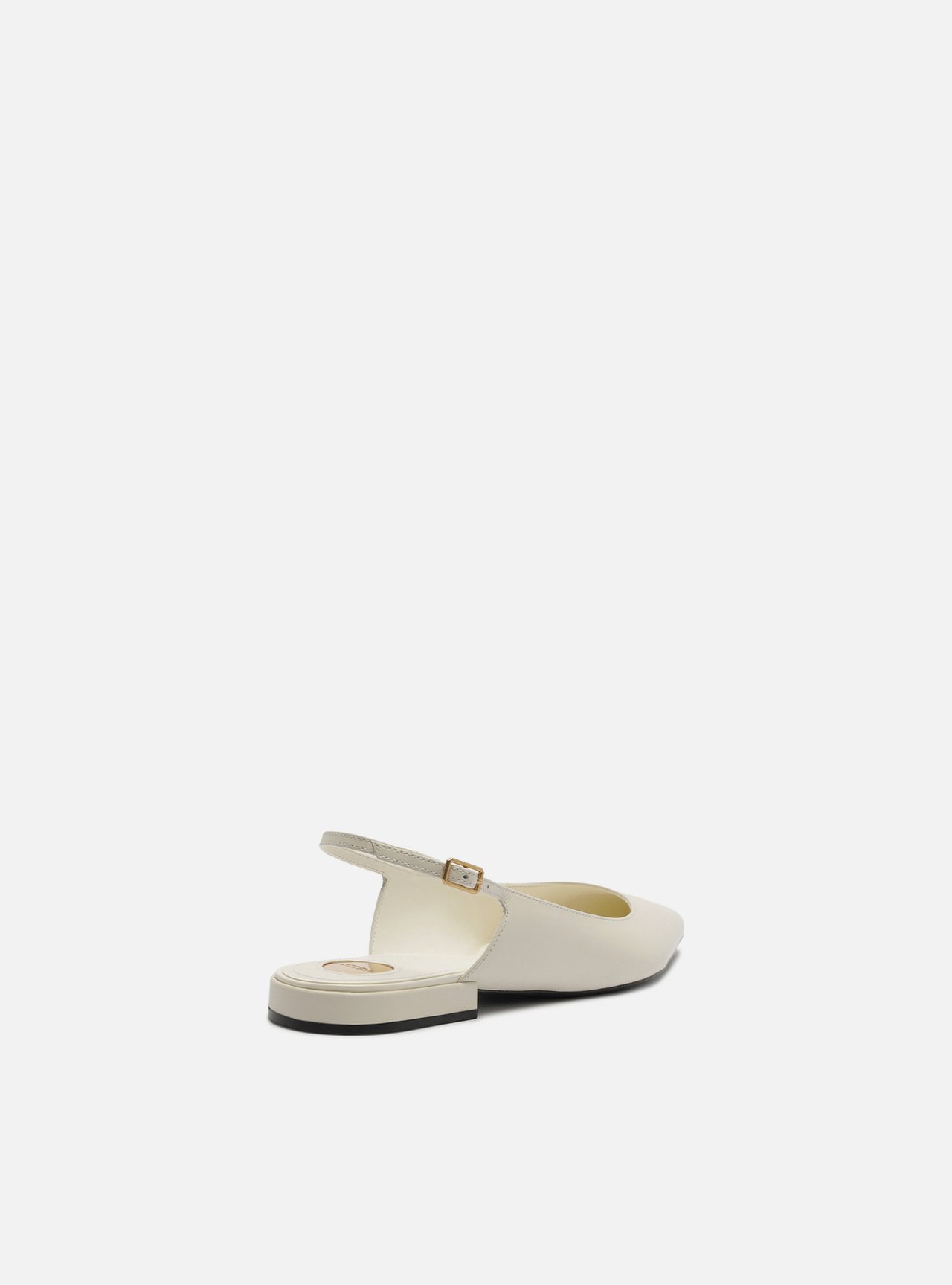 Sapatilha Branca Couro Slingback Bico Fino — foto 3