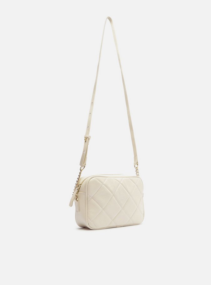 Bolsa Tiracolo Branca Couro Matelassê Gab Pequena