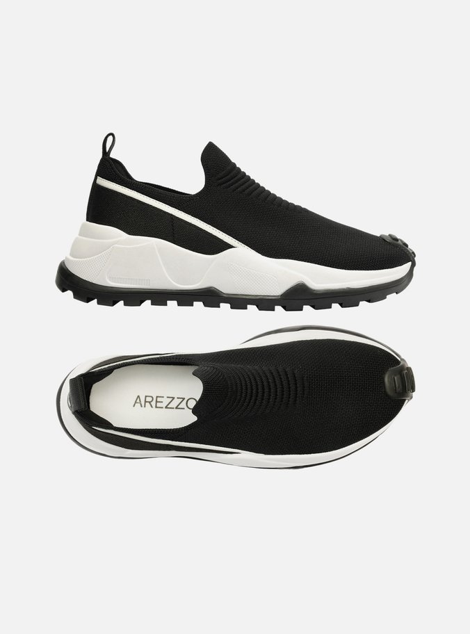 Tênis Slip On Preto Knit ZZ Mov Tratorado
