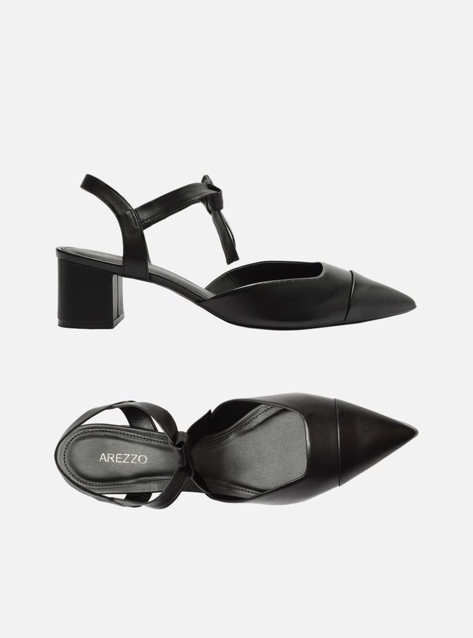 Scarpin Preto Salto Bloco Amarração