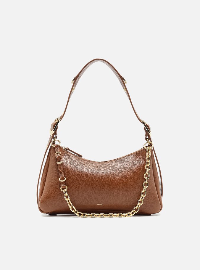 Bolsa Tiracolo Marrom Couro Média Bag Charm