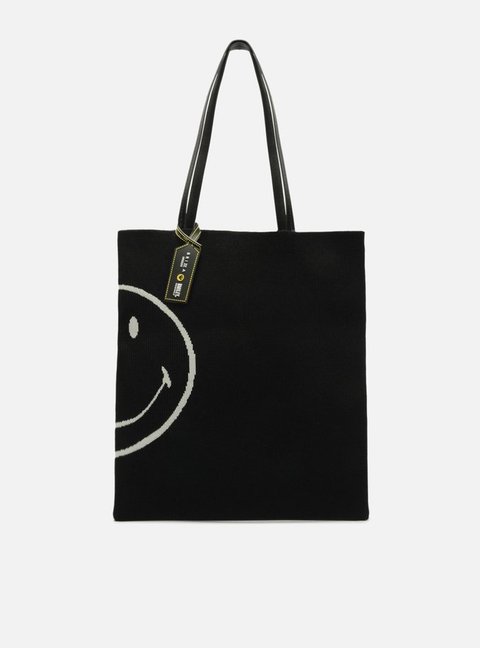 Bolsa Shopping Preta Crochê Rio Grande Smiley
