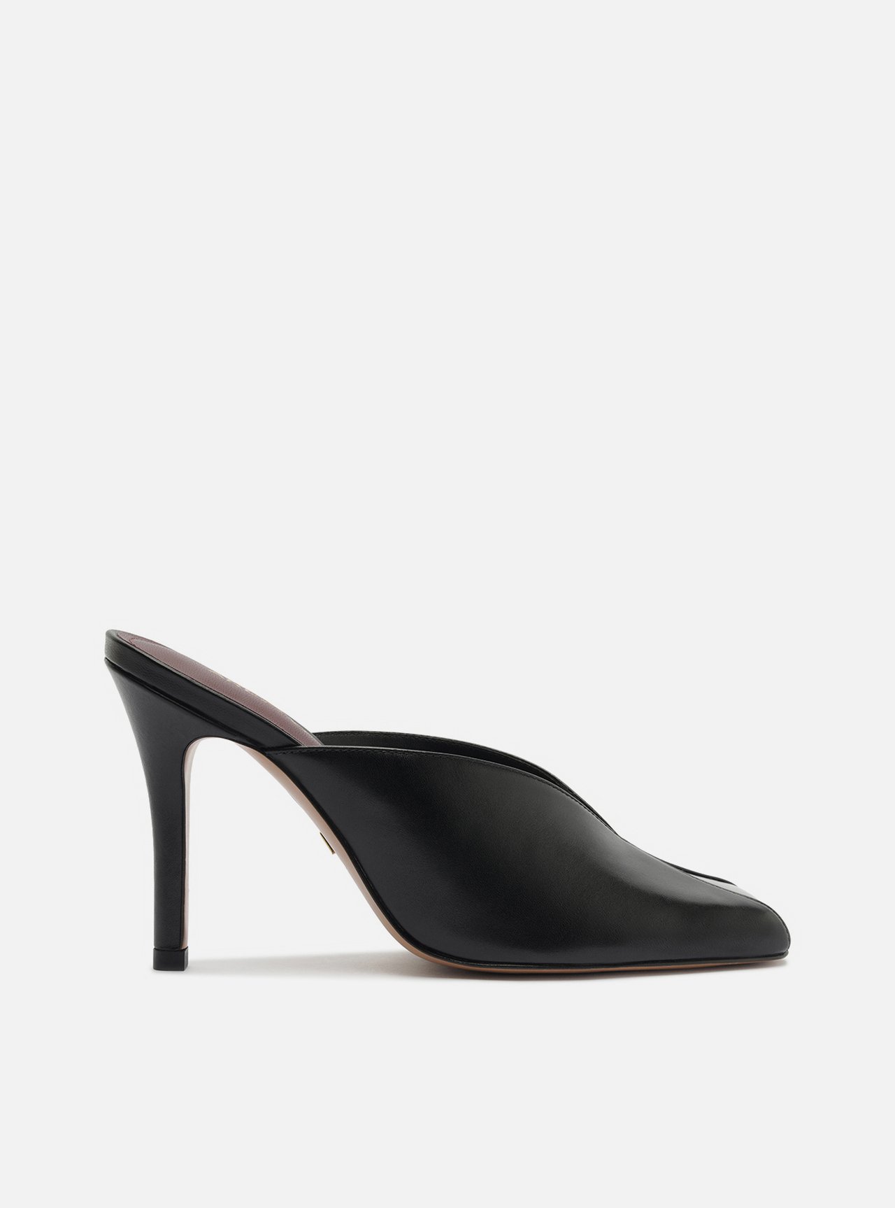Mule Preta Salto Fino Cap Toe — foto 2