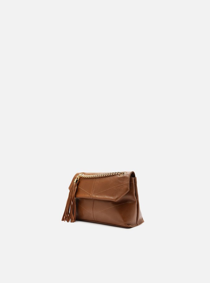 Bolsa Tiracolo Marrom Couro Pequena Barbicacho