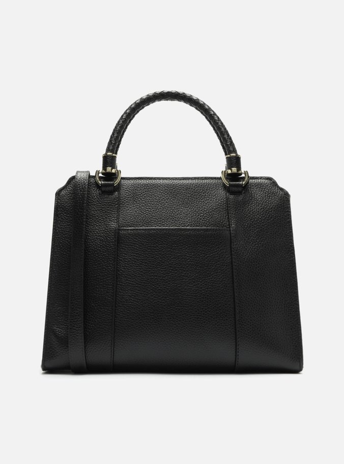 Bolsa Tote Preta Couro Piazza Bordado Grande
