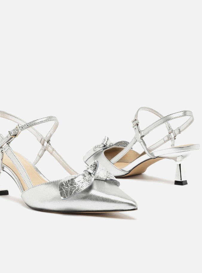 Scarpin Prata Salto Fino