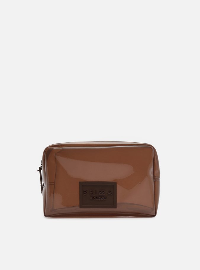 Necessaire Marrom Vinil Liz Brizza