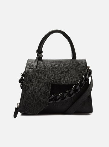Bolsa Satchel Preta Iara Média Monocolor