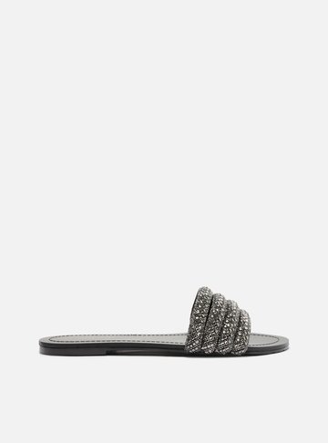 Slide Preto Tiras Cristais