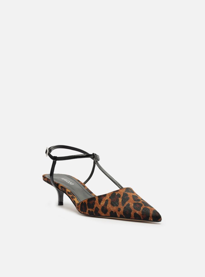 Scarpin Animal Print Salto Kitten Aberto Tiras