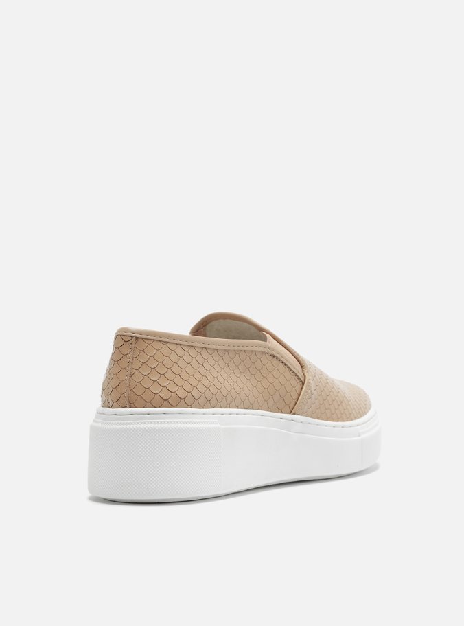 Slip On Nude Sola Alta Bico Redondo