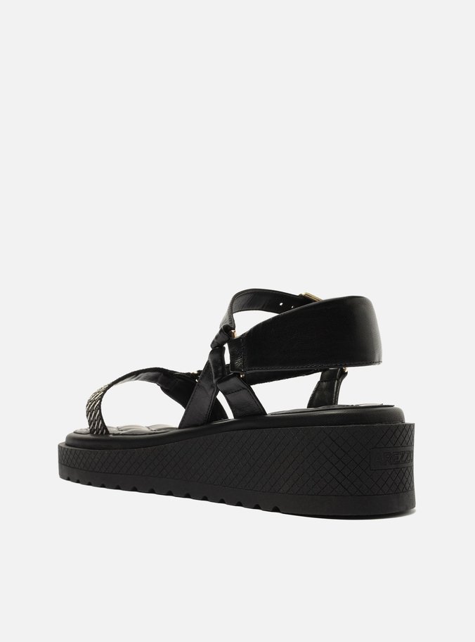 Sandália Papete Preta Flatform Gorgurão