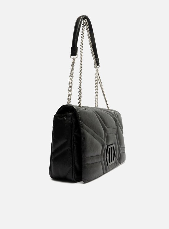 Bolsa Tiracolo Preta Couro Emma Média