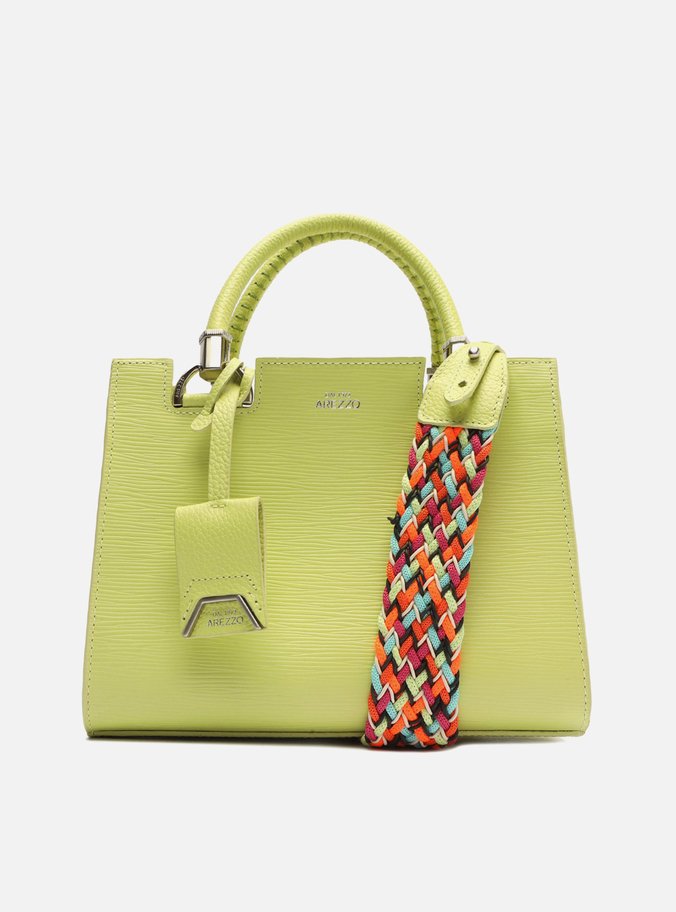 Bolsa Tote Verde Couro Trançada Abbraccio Média