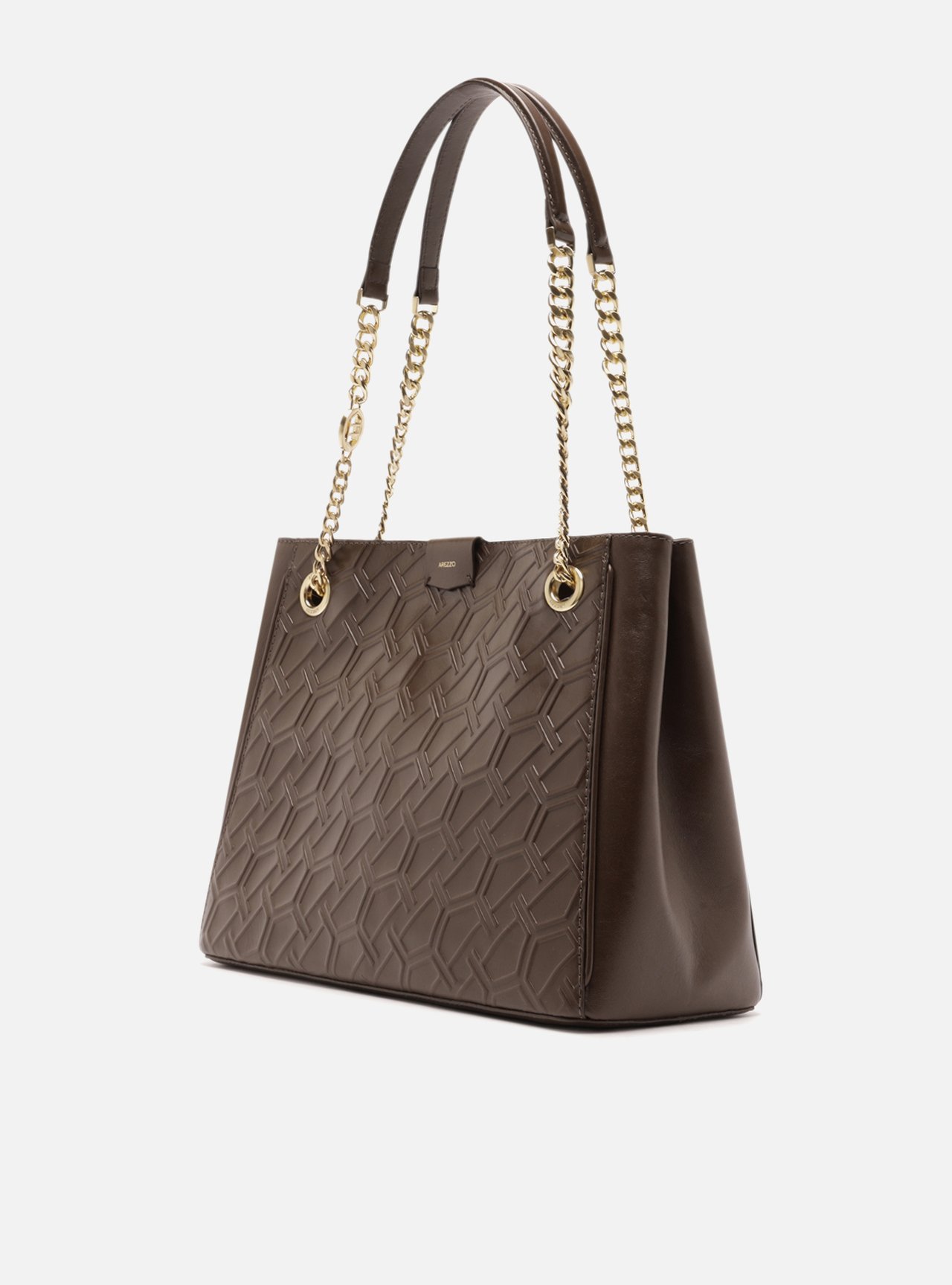 Bolsa Shopping Marrom Couro Grande Corrente — foto 2