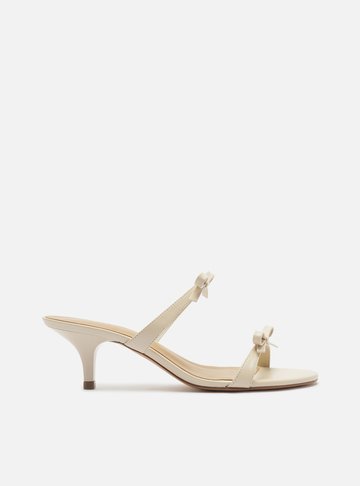 Sandália Off-White Salto Kitten Tiras Laços