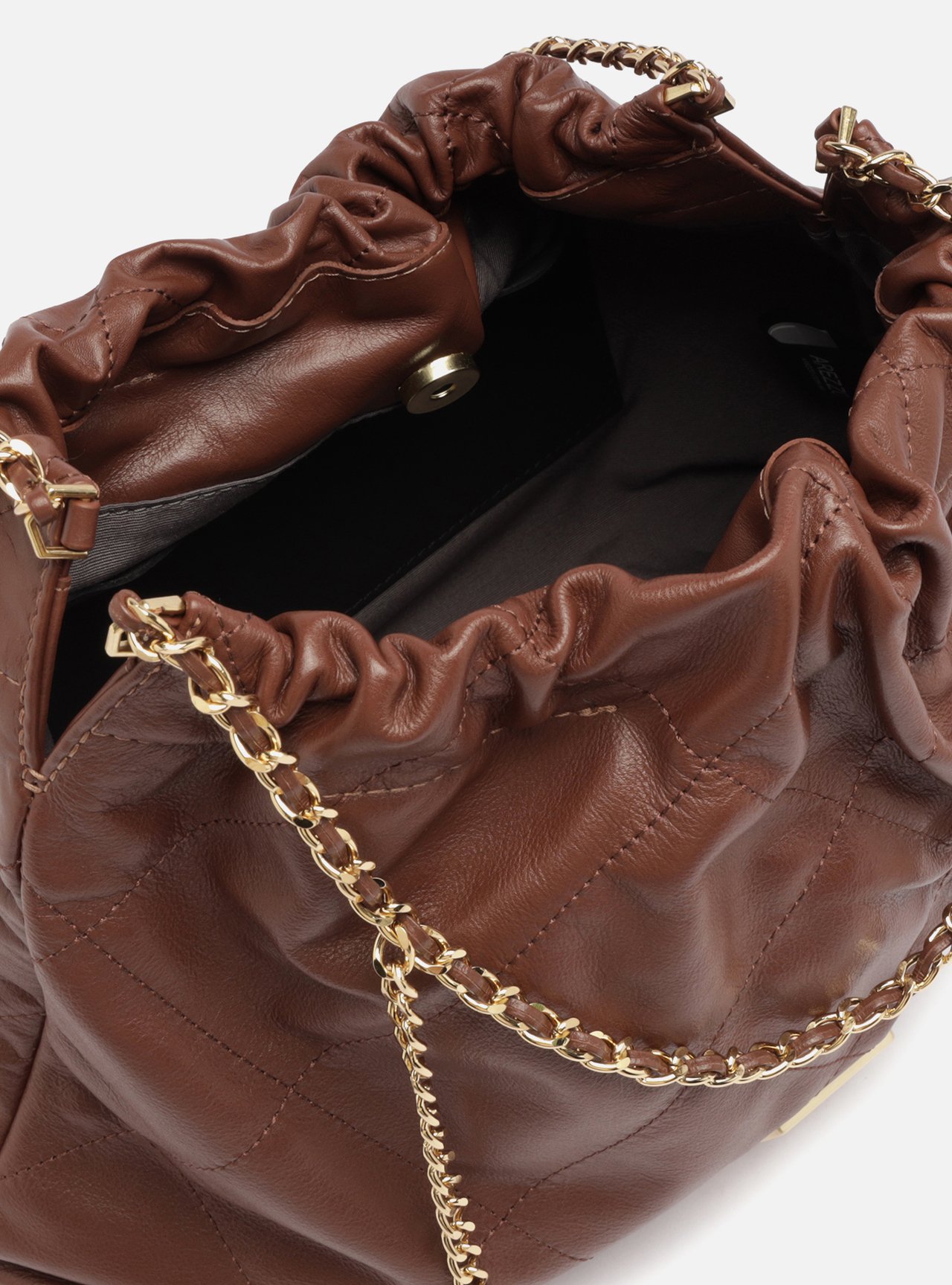Bolsa Hobo Marrom Couro Grande — foto 4