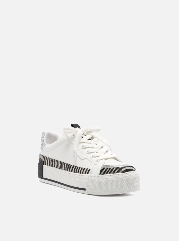Tênis Branco Animal Print Flatform