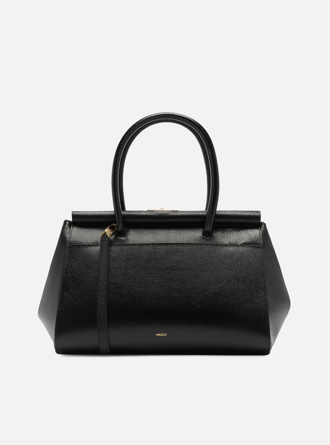 Bolsa Tote Preta Couro Maxi Croco Grande