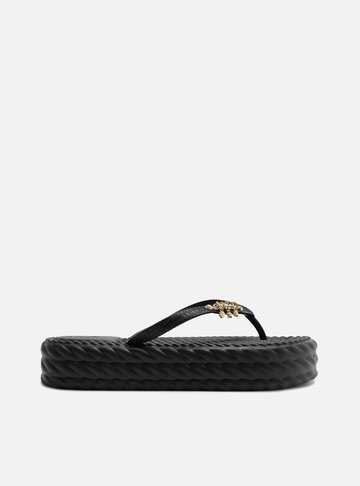 Sandália Preta Flatform Marrocos Mid Pins