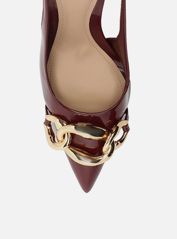 Scarpin Vermelho Salto Alto Slingback Elos