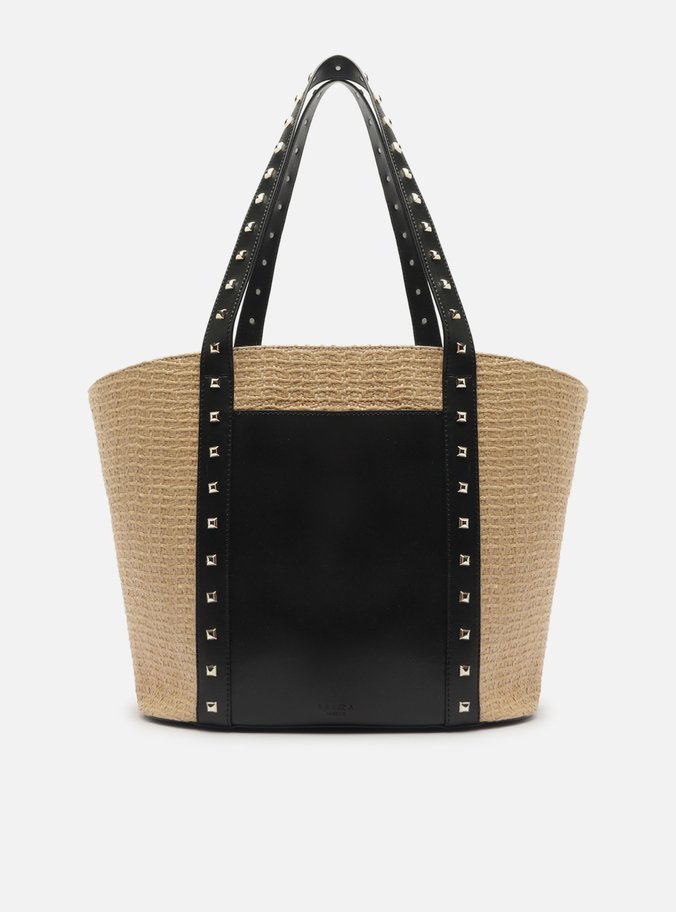 Bolsa Shopping Preta Palha Riviera Grande
