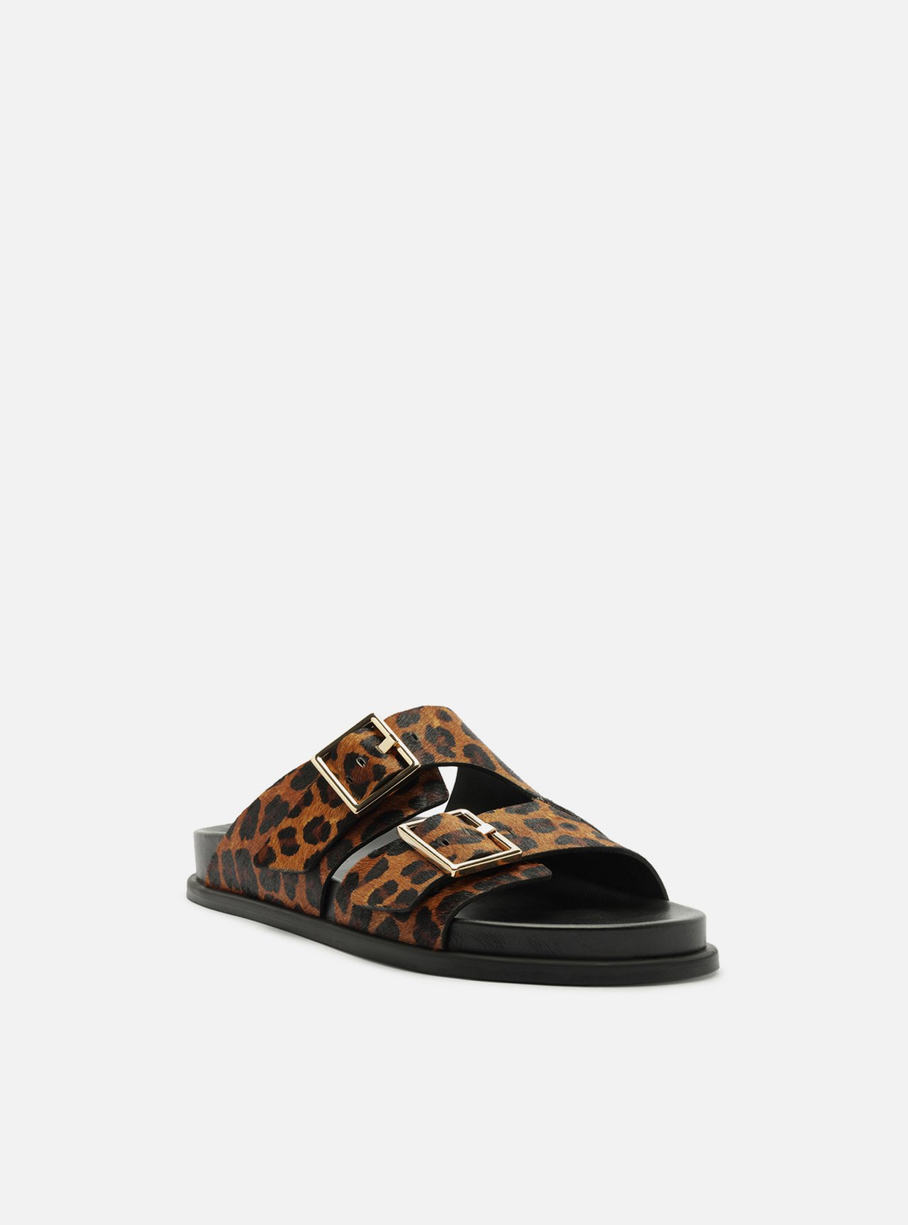 Sandália Papete Animal Print Fivela Pelo — foto 2