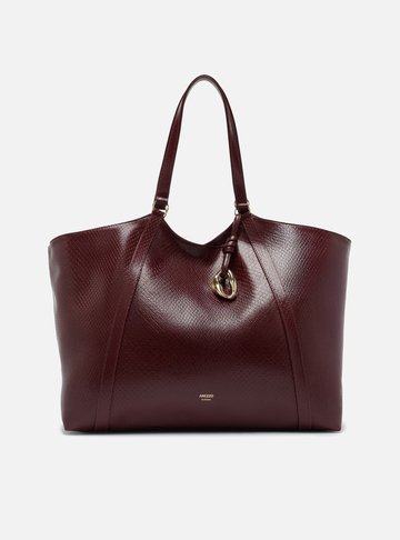 Bolsa Shopping Bordô Envernizada Grande