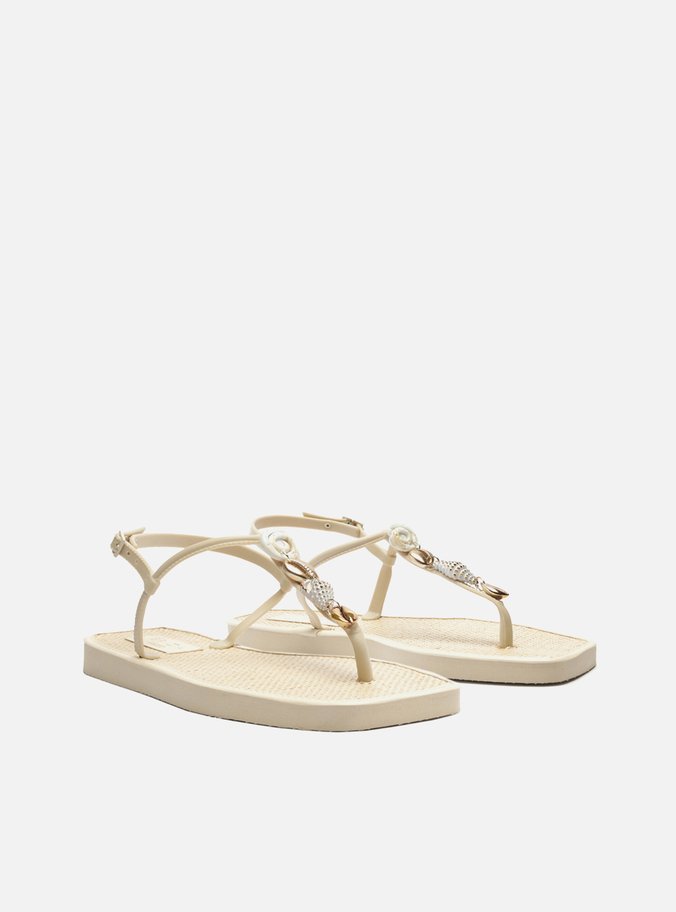 Sandália Rasteira Off-White Square Thong Pedraria Brizza
