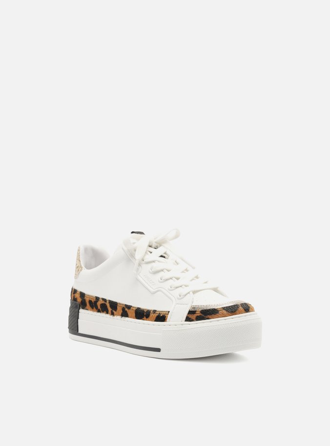 Tênis Branco Animal Print Flatform