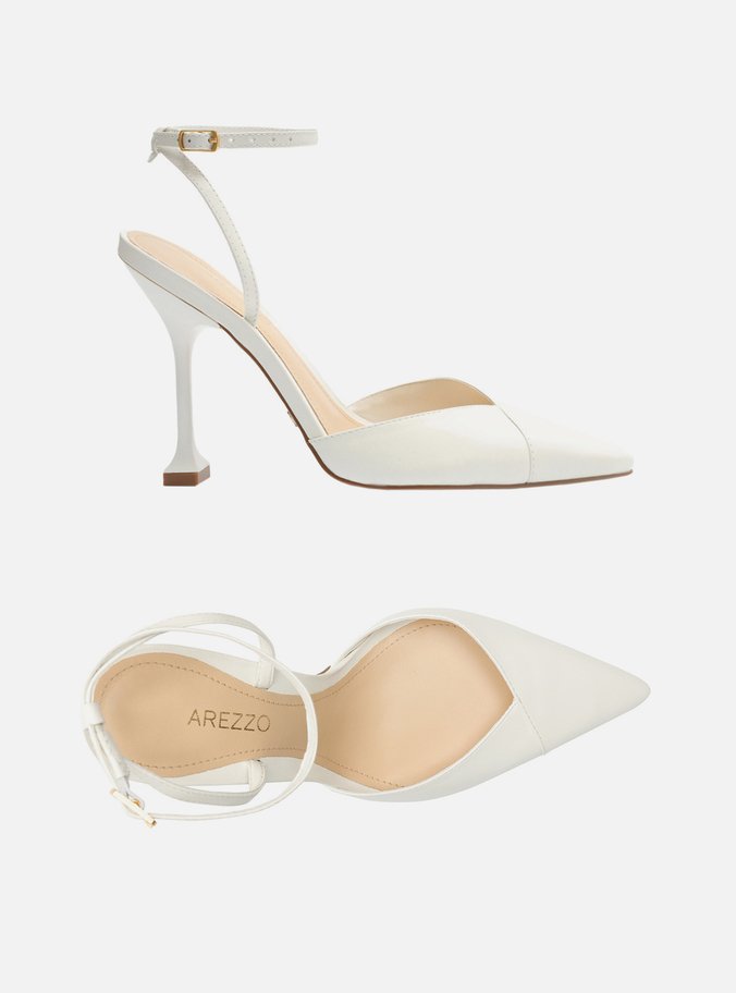 Scarpin Branco Couro Salto Fino Taça