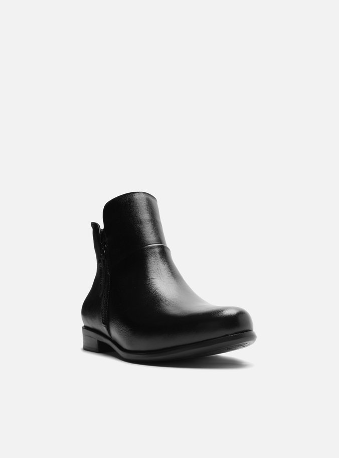 Bota Couro Cano Curto Preta Liso