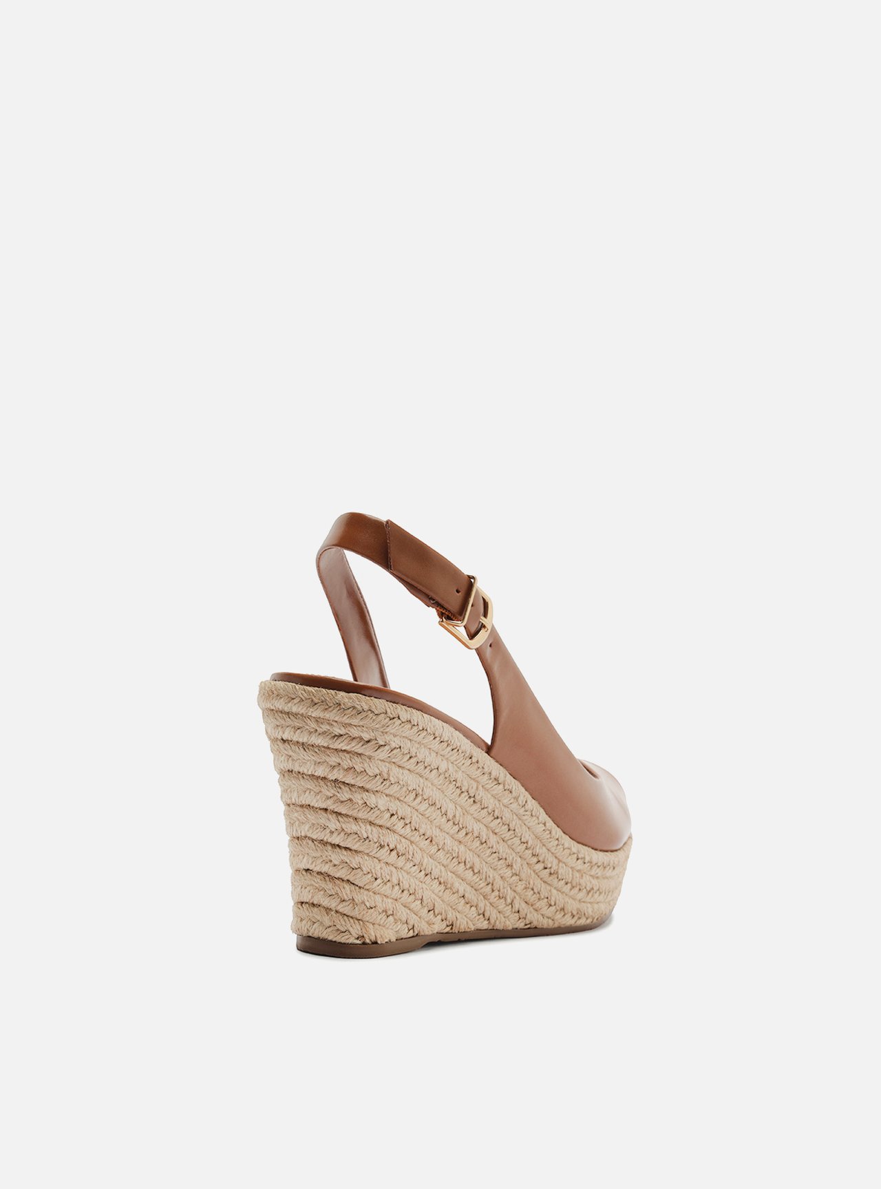 Sandália Marrom Couro Plataforma Fivela Slingback — foto 3